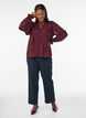 Sheer blouse with ruffles and tie-fastening, Red, Model image number 1