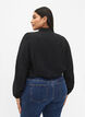 Viscose shirt blouse with ruffle collar, Black, Model image number 1