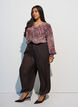 Balloon trousers with texture and an elasticated waist, Brown, Model image number 0