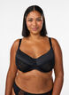 Full coverage bra with lace and microfibre, Black, Model image number 0