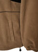 Fleece anorak with hood and contrast panel, Brown, Packshot image number 3
