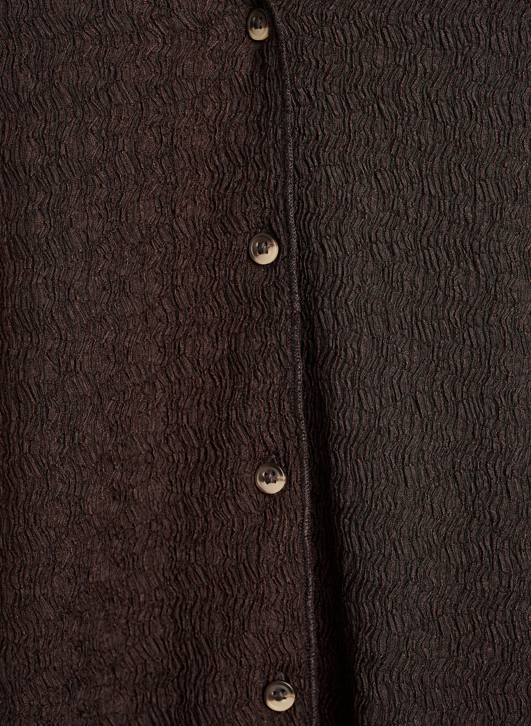 ZizzifashionSleeveless top with a wavy texture and button fastening, Brown, Packshot image number 2