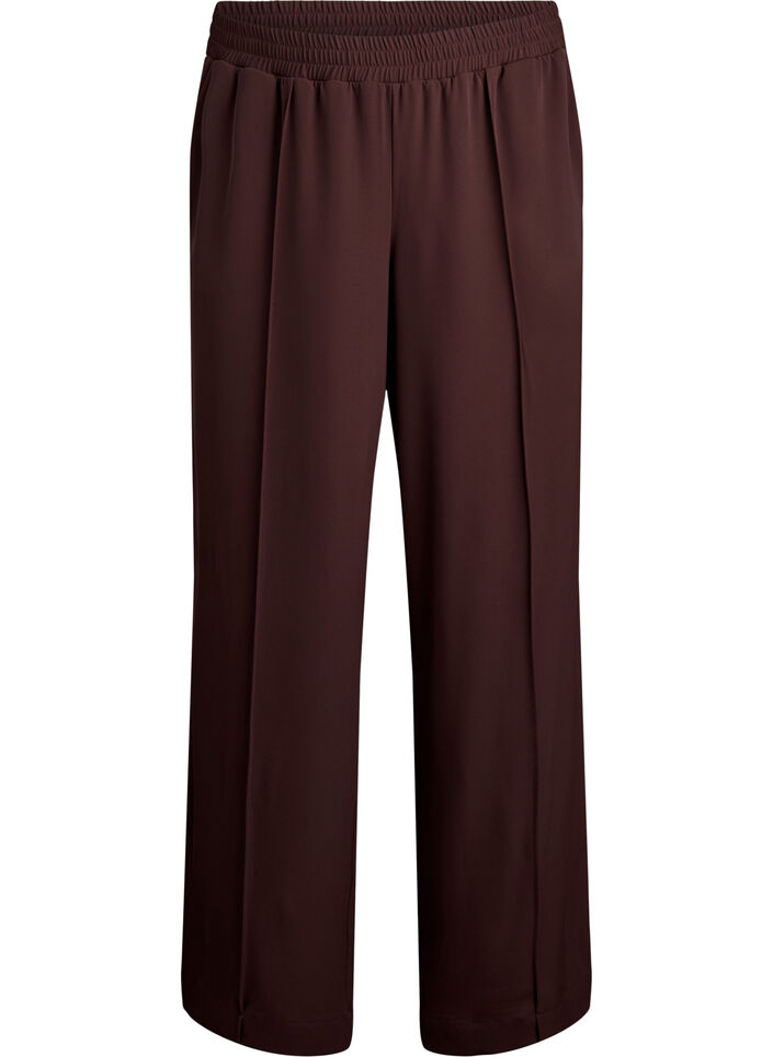Sporty trousers with straight legs and side stripes, Dark Bordeaux, Packshot image number 0