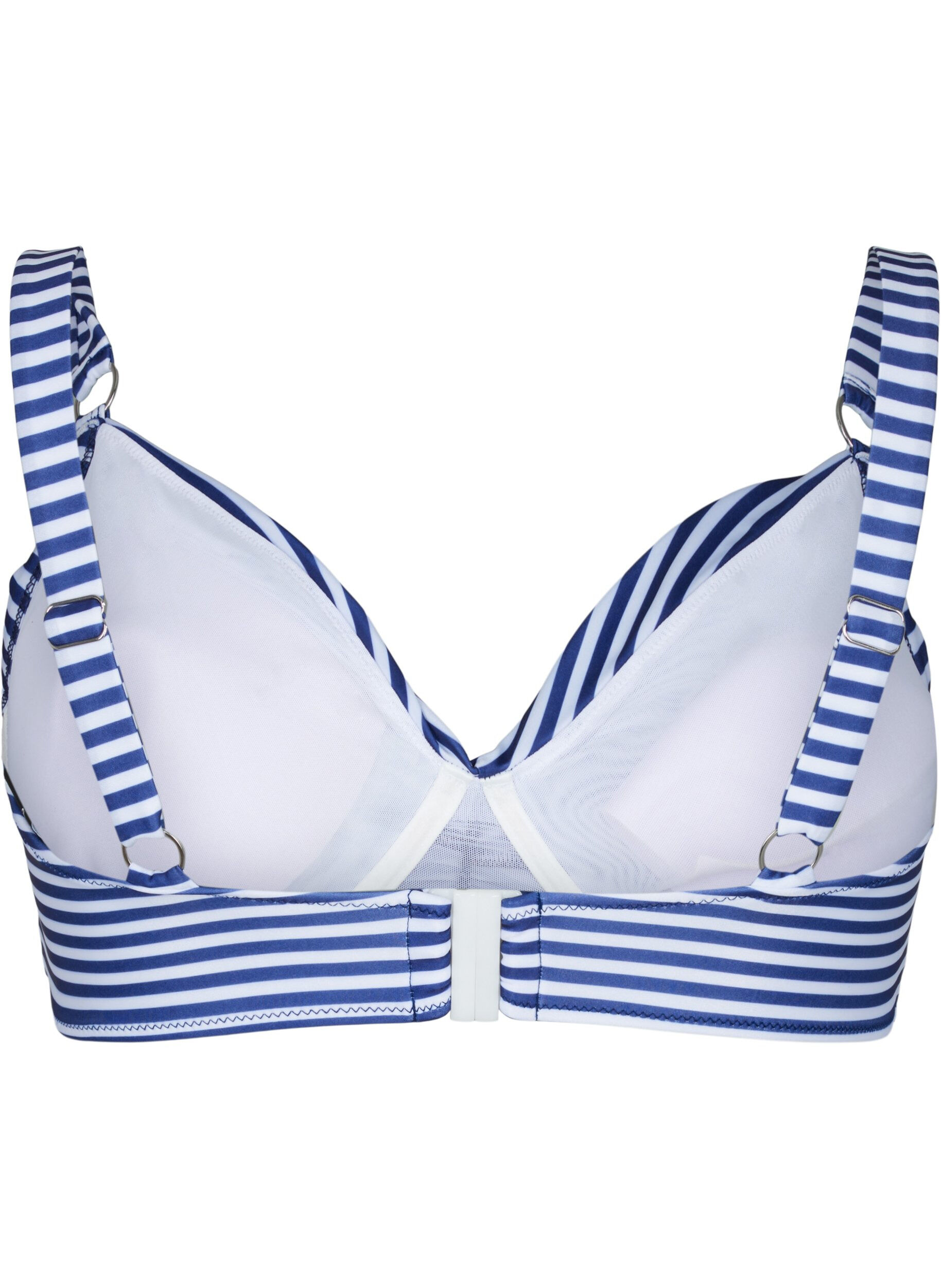 Zizzifashion Printed bikini bra with underwire, Blue Striped, Packshot image number 1