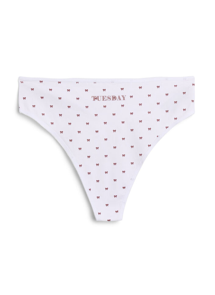 7-pack G-strings in cotton with weekdays printed, Rose, Packshot image number 3