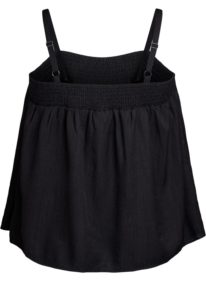 Viscose top with narrow straps, Black, Packshot image number 1