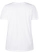 Cotton T-shirt with rhinestones, Bright White, Packshot image number 1
