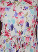 Printed pleated dress with waist tie, White/MultiFlowerAOP, Packshot image number 2
