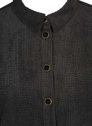 Short velvet dress with buttons, Black, Packshot image number 2