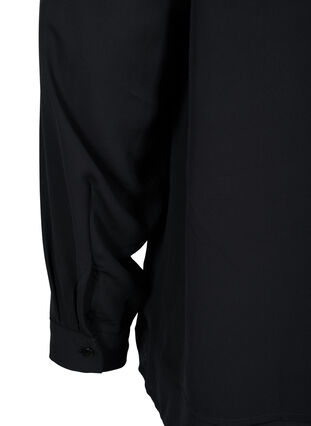 Long-sleeved v-neck blouse, Black, Packshot image number 3