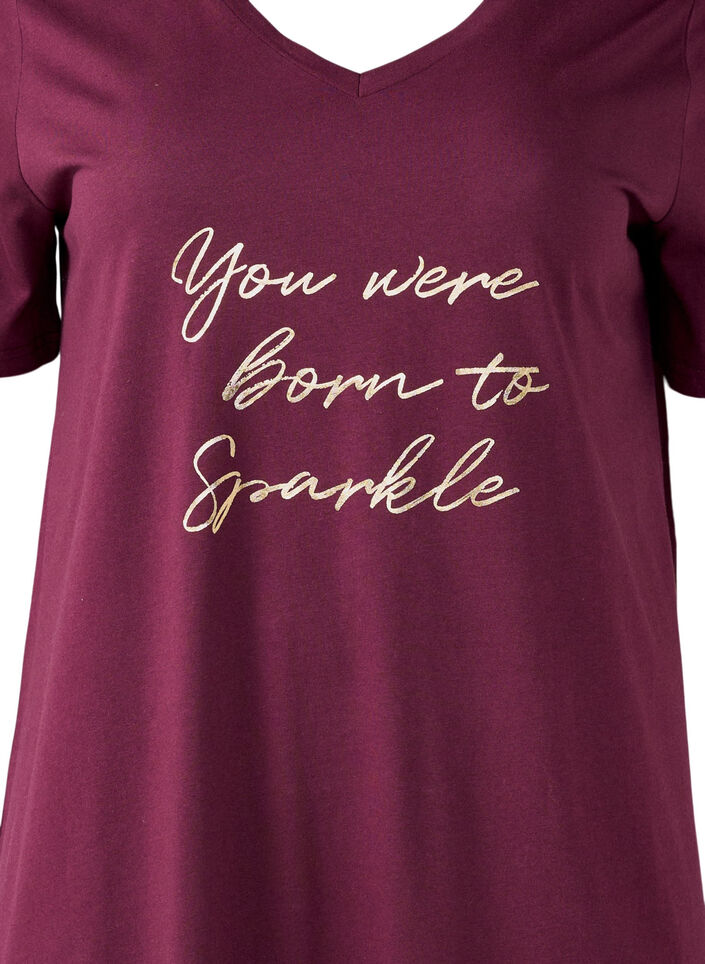 Organic cotton nightgown with v-neck, Red, Packshot image number 2