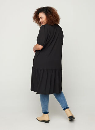 Dress with 2/4 sleeves and an A-line cut, Black, Model image number 1