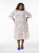 Floral midi dress with 3/4 sleeves, Blue, Model image number 0