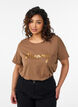 T-shirt with motif, Brown, Model image number 0