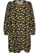 Patterned viscose dress with long sleeves, Black, Packshot image number 0