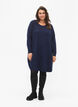 Melange knit dress with buttons, Navy Blazer Mel., Model image number 2