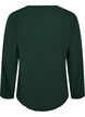 Viscose blouse with V-neck and rounded hem, Green, Packshot image number 1