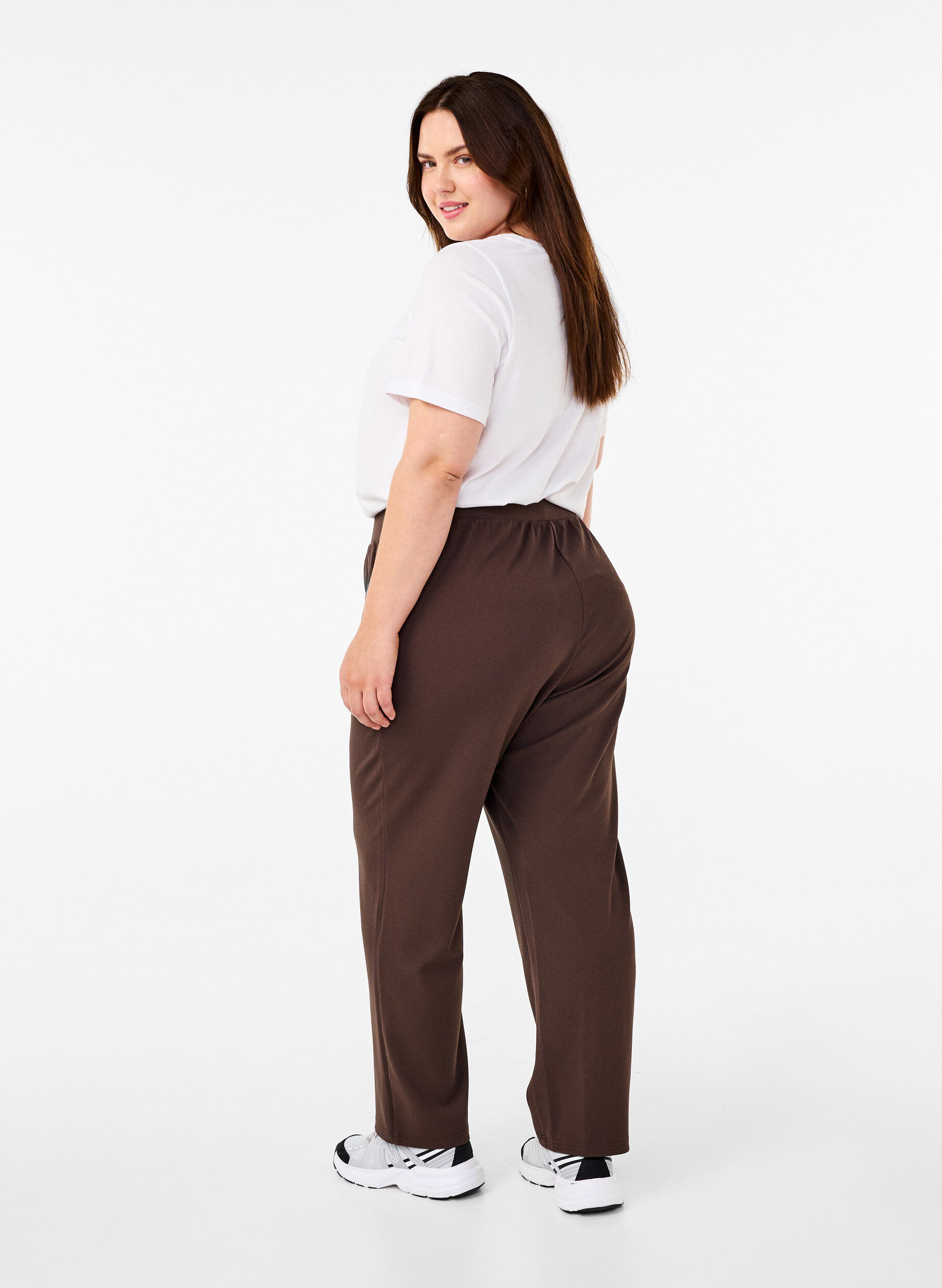 Zizzifashion Straight fit trousers, Brown, Model image number 1