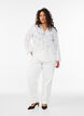 Long-sleeved cotton blouse with broderie anglaise, White, Model image number 1