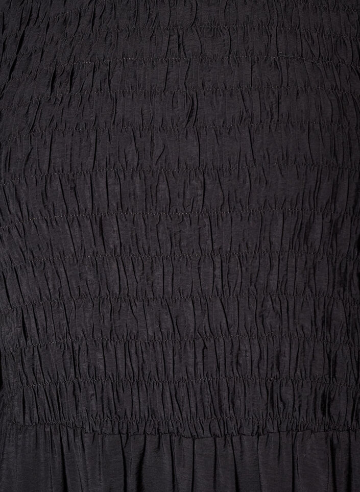 Midi dress in viscose with smocking, Black, Packshot image number 2