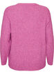 Melange knit blouse with round neck, Purple, Packshot image number 1