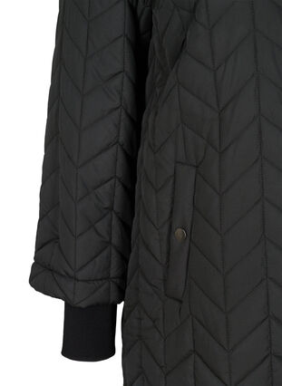 Quilted lightweight thermal jacket with pockets, Black, Packshot image number 3