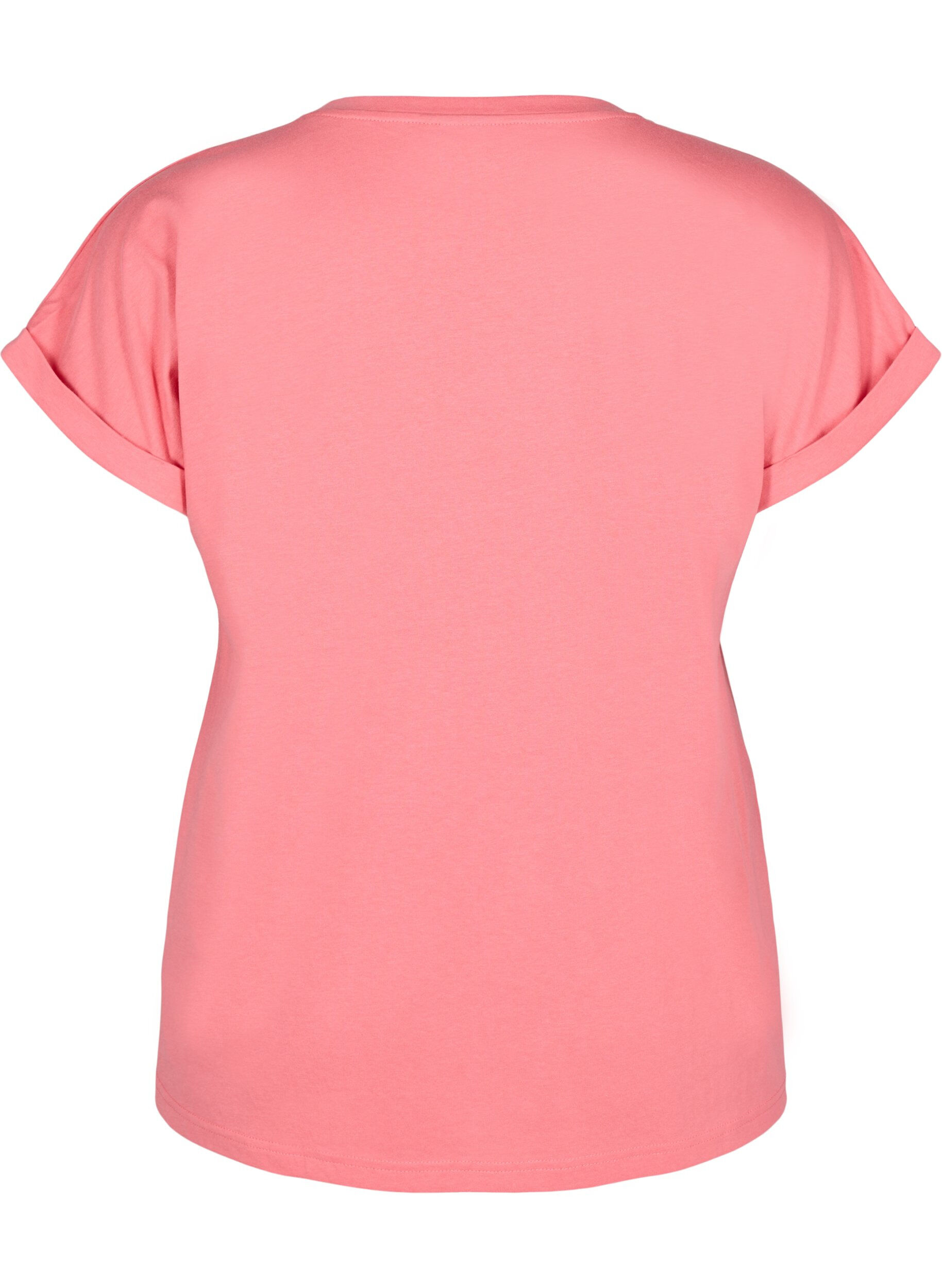 ZizzifashionShort sleeve cotton blend T-shirt, Rose, Packshot image number 1