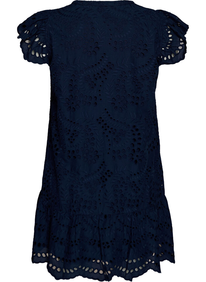 Broderie anglaise dress with ruffle sleeves, Blue, Packshot image number 1