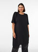 Tunic with asymmetric lace trim, Black, Model image number 0