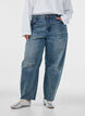 Barrel fit jeans with a distressed wash, Blue, Model image number 2