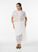 Lace shirt blouse with pearl buttons, White, Model image number 1