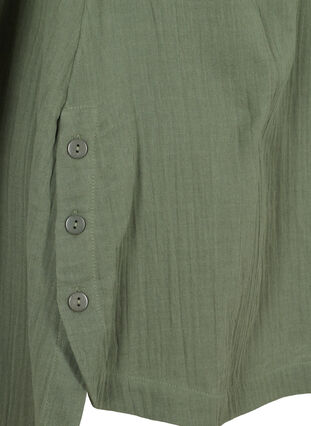 Short-sleeved cotton tunic, Thyme, Packshot image number 3
