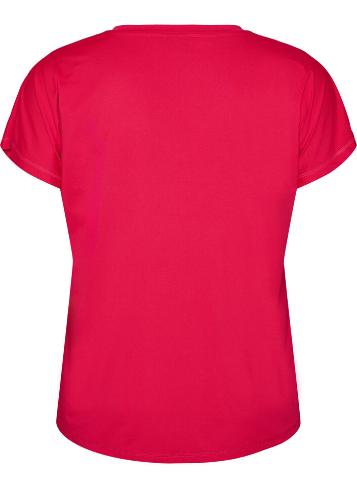 Loose training t-shirt with v-neck, Pink, Packshot image number 1