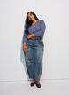 Striped blouse with long sleeves, Blue, Model image number 1