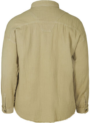 Textured shirt in cotton, Aloe, Packshot image number 1