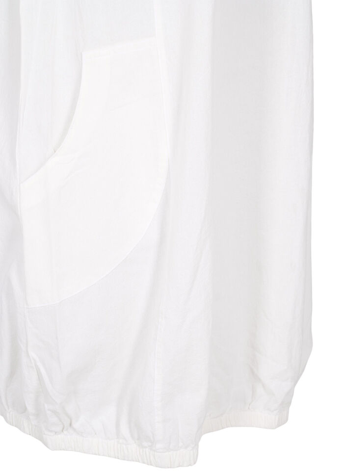 Short-sleeved cotton dress, White, Packshot image number 3