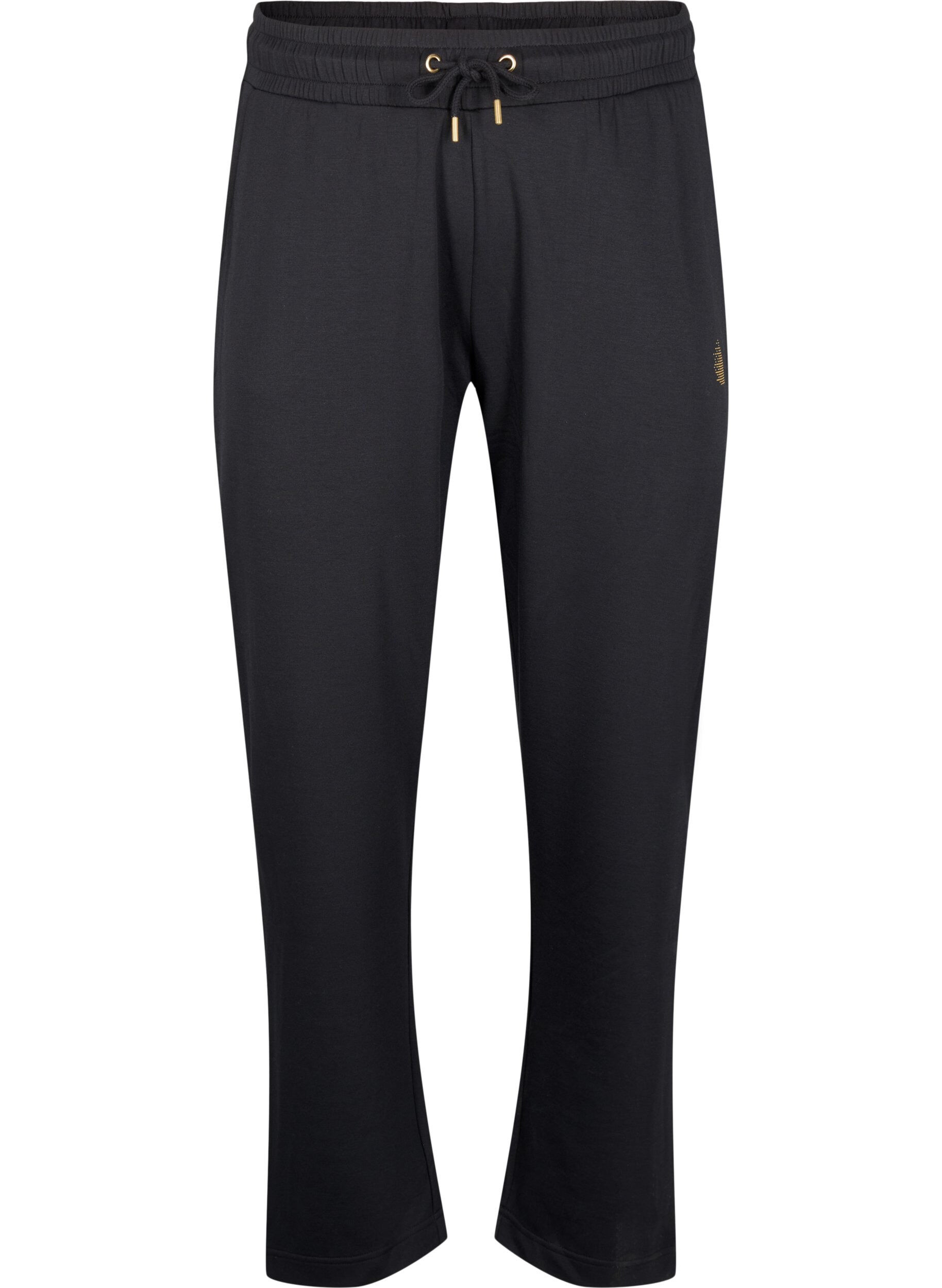 Zizzifashion Sweatpants with pockets and high waist, Black, Packshot image number 0