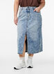 Denim maxi skirt with a front slit, Light Blue, Model image number 2