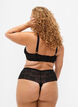 Bottomless lace g-string with regular waist, Black, Model image number 1