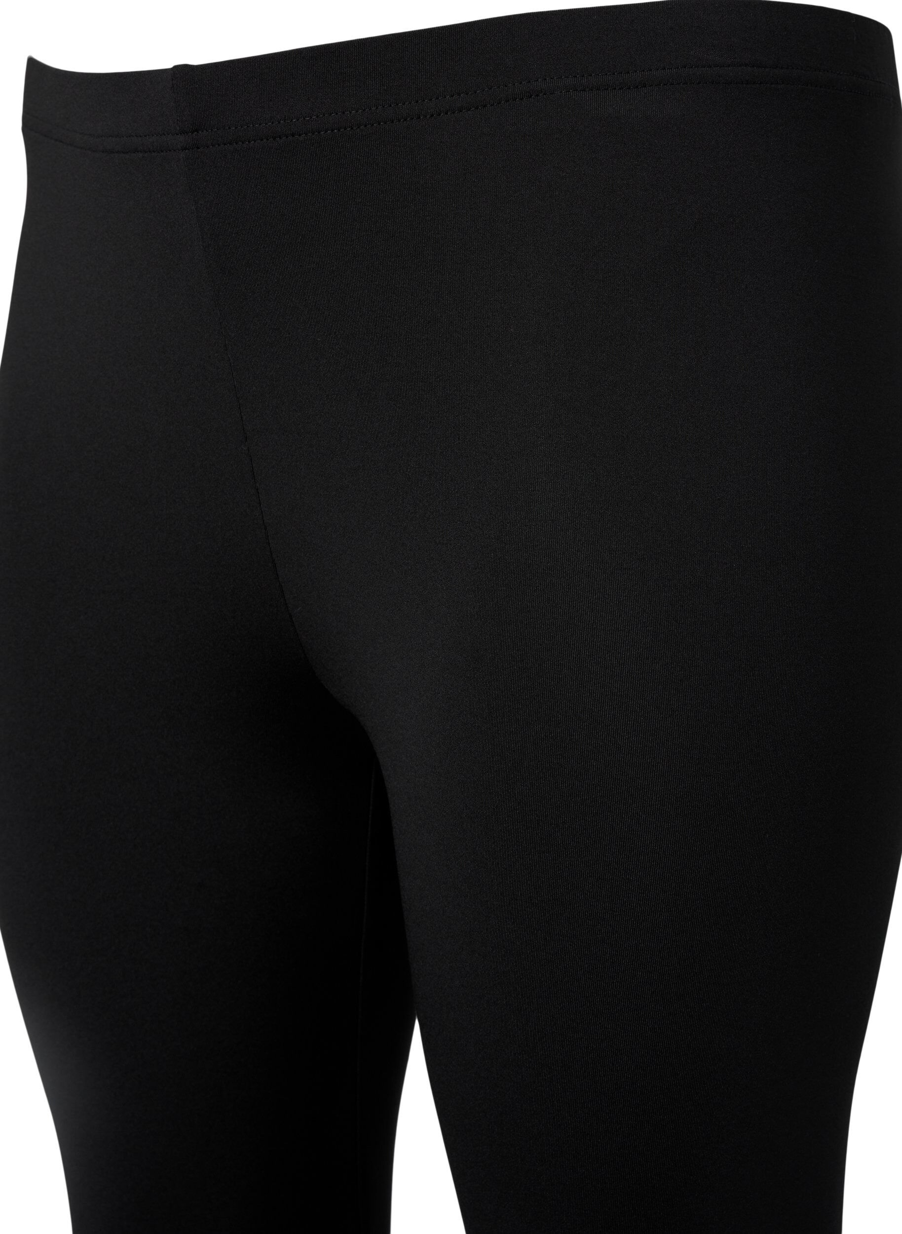 Zizzifashion 2-pair 3/4 leggings with lace trim, Black / Black, Packshot image number 3