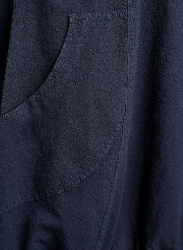 Short-sleeved cotton dress, Blue, Packshot image number 3