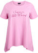 T-shirt with a round neck and A-line shape, Pink, Packshot image number 0