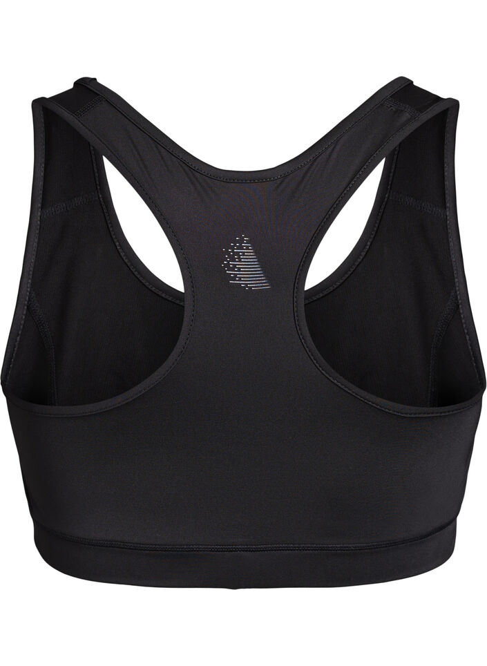 Sports bra with racerback, Black, Packshot