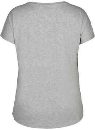 Sports t-shirt print on the chest, Light Grey Melange, Packshot image number 1