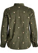 Corduroy shirt with embroidered flowers, Green, Packshot image number 1