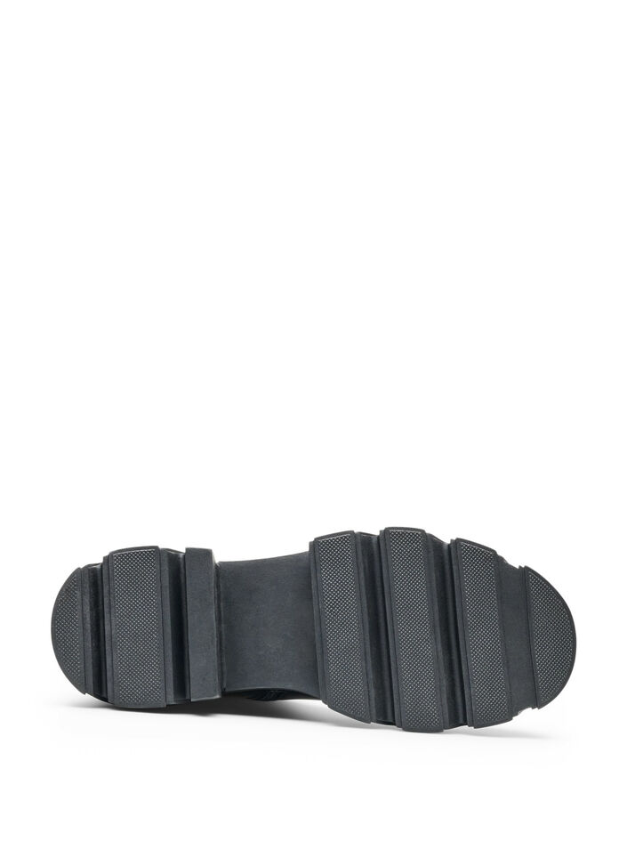 Long boot with ribbed panels, Black, Packshot image number 5