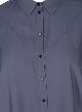 Long, solid-coloured, viscose blend shirt, Odysses Gray, Packshot image number 2
