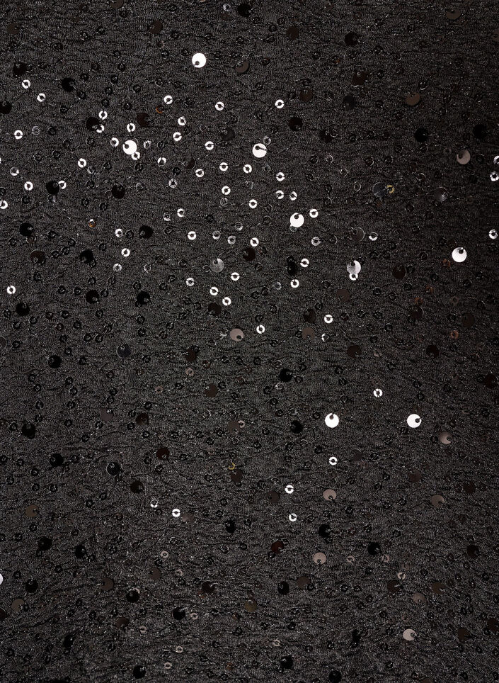 Sequin blouse with balloon sleeves, Black, Packshot image number 2