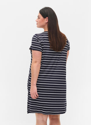 Short-sleeved dress, Night Sky Stripe, Model image number 1