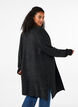 FLASH - Ribbed cardigan with slits, Dark Grey Melange, Model image number 1
